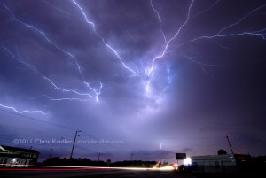 This lightning crawler occurred on a fantastic night of storms July 24, 2009, in east-central Florida. Photo by Chris Kridler, chriskridler.com