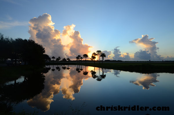 Sunrise reflected in pond