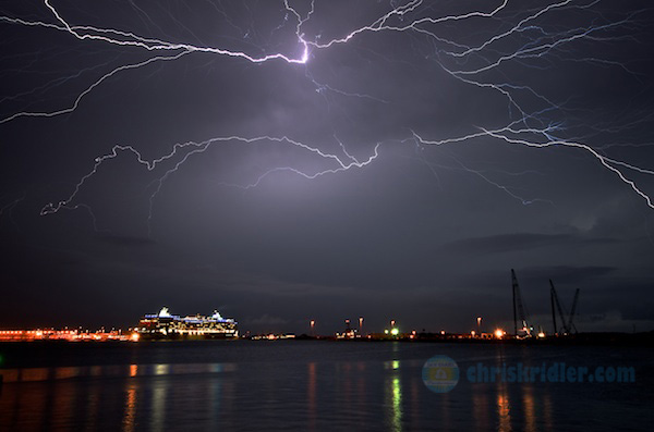 Lightning over Port Canaveral