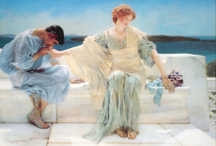 It doesn't pay to be coy. (Painting by Sir Lawrence Alma-Tadema)
