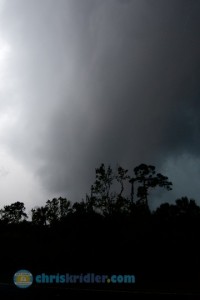 A tornado-warned storm's bowing line had a deceptive appearance in east-central Florida March 29, 2014. Photo by Chris Kridler, ChrisKridler.com