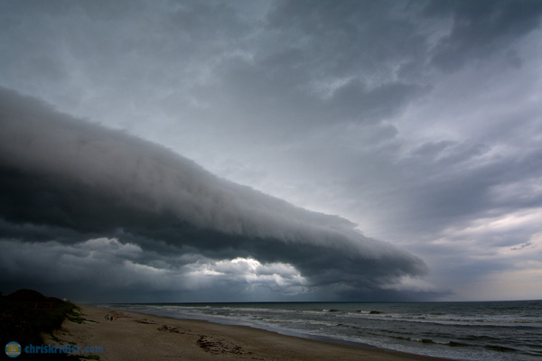 The tail end of the outflow boundary/shelf cloud wasn't as impressive as the rest, but it was still pretty. Photo by Chris Kridler, ChrisKridler.com, SkyDiary.com