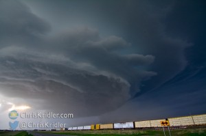 This Nebraska supercell had a mothership appearance and big hail on May 19, 2014. Photo by Chris Kridler, SkyDiary.com, ChrisKridler.com