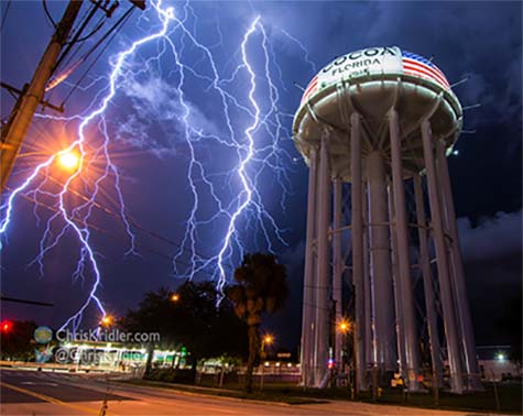 Cocoa, Florida, lightning by Chris Kridler