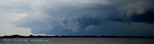 A toothy shelf cloud moves over the beaches of the Space Coast