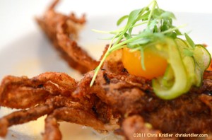 Softshell crab tempura at August