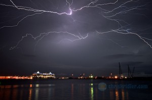 Lightning over Port Canaveral