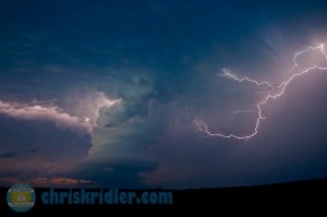 This is one of my favorite images from the May 26 low-precipitation supercell. It had great structure, mammatus clouds and lightning. Photo by Chris Kridler, ChrisKridler.com, SkyDiary.com