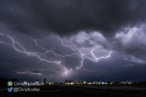 A spectacular crawler offered a finale for the lightning chase in Viera, Florida.