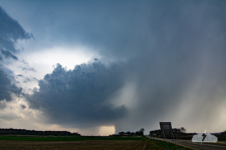 We heard the hail roar as the storm dumped its core.