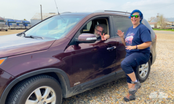 Jason, Alethea and I wait in Redfield, South Dakota, for storms to fire.