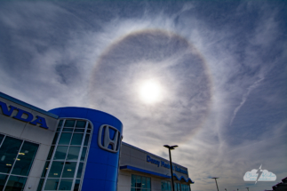 This sun halo would follow us off and on all day in Rapid City.