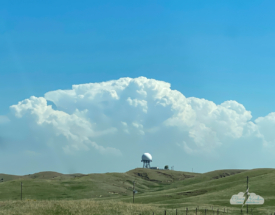 Convection as seen from north of Wellfleet, Nebraska. (Windshield phone pic.)