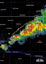 Capture of RadarScope image at 6:18 p.m. CDT.