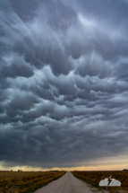 Mammatus sky in northwest Texas Panhandle, east of Texline.