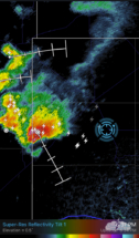 Radar of the evolving supercell.