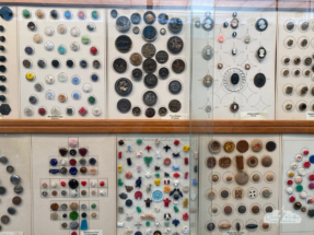 Part of the astounding button collection of Opal Cox.
