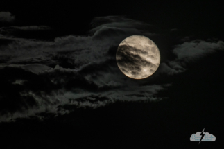 The moon and the clouds.