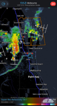 The outflow boundary (the shelf) is clearly visible on radar.