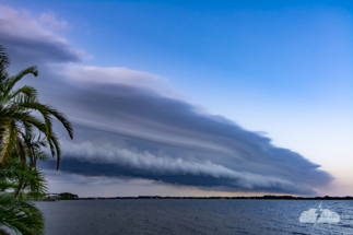 The shelf cloud moved over the Indian River Lagoon.