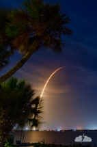 SpaceX launch, August 9, 2022, as seen from Rockledge, Florida.