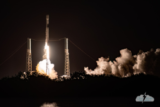 A closeup of the liftoff of the SpaceX Falcon 9 rocket from Cape Canaveral on September 4, 2022.