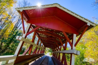 Covered bridge in Somerset County, Pennsylvania.