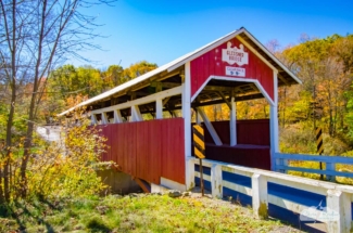 Covered bridge in Somerset County, Pennsylvania.