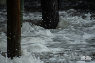 The winds whipped up a lot of foam.