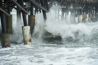 Waves pounded the Cocoa Beach Pier.