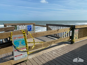 Many of the beach crossovers are closed in central Brevard County due to storm damage.