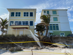 These houses are now dangerously close to the edge.