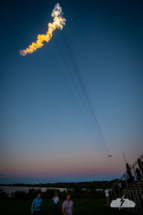 The contrail casts a shadow after the SpaceX launch.