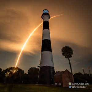 SpaceX launch beyond the Cape Canaveral Lighthouse, September 10, 2022. ©2022 Chris Kridler, ChrisKridler.com