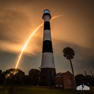 SpaceX launch beyond the Cape Canaveral Lighthouse, September 10, 2022. ©2022 Chris Kridler, ChrisKridler.com