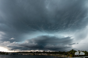 After a ridiculous amount of driving in the rain and horrible traffic April 26, we stopped south of Melbourne at Turkey Creek and got this fantastic view of the supercell, which dumped tons of small hail as it moved south.