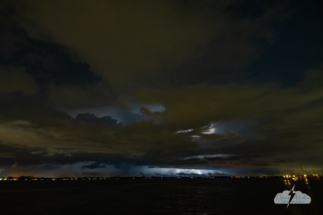 Lightning storms move out to sea.