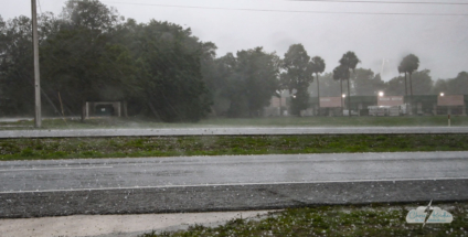 It wasn&amp;#039;t a lot of hail, but it was loud. I saw small piles of it in the grass when I headed back south.