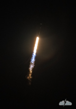 The SpaceX Heavy launches from Kennedy Space Center, as seen from Cocoa,Florida.