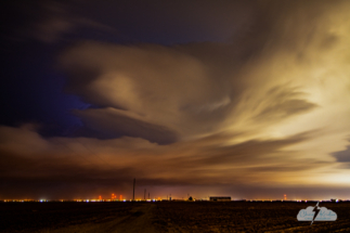 Strange shapes in the lightning.