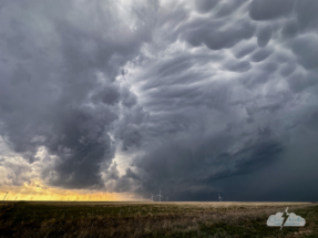 I like how this phone photo captures the wild mammatus in the anvil.