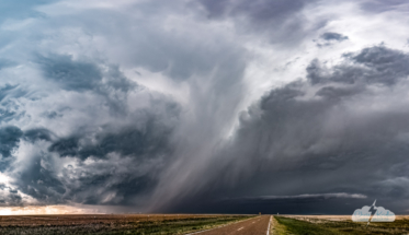 The hail core is at the center of the drama in this photo.