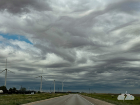 We saw beautiful asperitus clouds near Roscoe, Texas, on the way to our chase target.