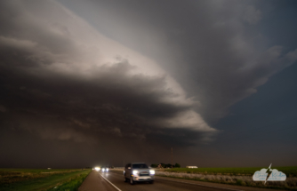 Another shot of this wonderful looming shelf cloud.