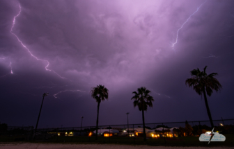 More crawlers lit up the sky as the rain continued.