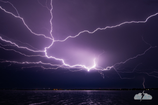 After the storms pushed mostly offshore, they left in their wake an incredible lightning crawler show. This was shot from Rockledge, looking over the Indian River Lagoon.