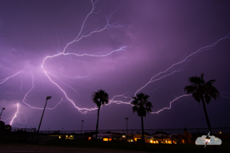 Lightning the night of June 19, 2023, shot by Rockledge High School.