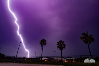 Wow! This was a hot cloud-to-ground lightning bolt as additional rain showers moved through. Shot by Rockledge High School.