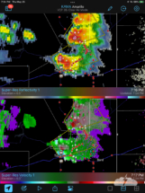 Radar showed two severe storms within reach.