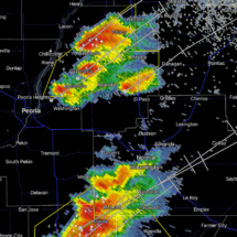 Radar shows the storms in progress.